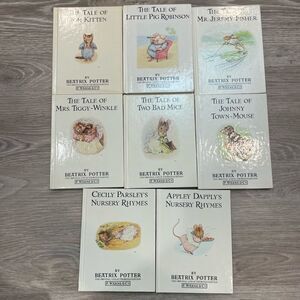 SET OF 8 VINTAGE 1986 THE ORIGINAL PETER RABBIT BOOKS BEATRIX POTTER MINI KIDS